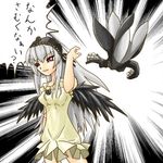  :d artist_request black_dress black_wings dress dress_removed long_hair long_sleeves nightgown open_mouth parted_lips pink_eyes rozen_maiden silver_hair smile smirk solo suigintou undressing wings 