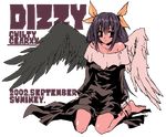  asymmetrical_wings blue_hair dizzy dress guilty_gear long_sleeves red_eyes solo source_request sumi_hei wings 