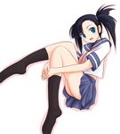  mahou_sensei_negima! ponytail ryp sakurazaki_setsuna school_uniform side_ponytail socks solo 