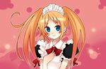  blue_eyes hairband haruse_hiroki long_hair maid orange_hair original smile solo twintails 