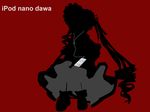  apple_inc. artist_request digital_media_player ipod ipod_ad long_hair monochrome parody rozen_maiden shinku silhouette solo 