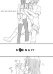  akiyama_mio comic eating english greyscale holding_hands hug k-on! kiss magazine minarei monochrome multiple_girls school_uniform tainaka_ritsu yamanaka_sawako yuri 