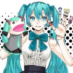  aqua_eyes aqua_hair bad_id bad_pixiv_id bow doll doll_joints finger_puppet hair_bow hand_puppet hatsune_miku kagamine_len kagamine_rin kaito long_hair masako megurine_luka meiko puppet smile solo twintails vocaloid 