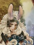  animal_ears armor bunny_ears final_fantasy final_fantasy_xii fran helmet long_hair red_eyes solo viera white_hair 
