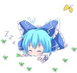  ahoge cirno cosplay hakurei_reimu hakurei_reimu_(cosplay) sleeping solo touhou yuya_(minus-k) 