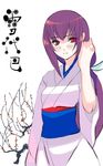  1girl amian female japanese_clothes kimono long_hair purple_hair red_eyes rurouni_kenshin solo white_background yukishiro_tomoe 