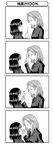  4koma artist_request blush comic drinking_straw greyscale kajiki_yumi monochrome multiple_girls saki silent_comic touyoko_momoko tsuruga_school_uniform 