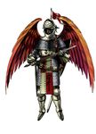  angel archangel archangel_(shin_megami_tensei) armor atlus demon feather feathers flag helmet male male_focus persona shin_megami_tensei sword weapon wings 