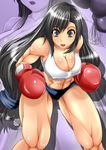  1girl abs alop-net athletic bare_shoulders black_eyes black_hair boxing_gloves breasts cleavage erect_nipples female final_fantasy final_fantasy_vii gloves highres huge_breasts large_breasts long_hair muscle muscular solo tank_top tanktop tifa_lockhart very_long_hair 