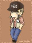  brown_eyes brown_hair chibi cigarette lowres silent_hill silent_hill_0 travis_grady travis_o'_grady 