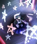  bad_id bad_pixiv_id from_above green_hair kochiya_sanae long_hair looking_up mokomoko_(haduki) pentagram solo touhou 