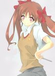  bad_id bad_pixiv_id brown_eyes brown_hair long_hair nagosan nail needle school_uniform shirai_kuroko solo sweater_vest throwing_needles to_aru_kagaku_no_railgun to_aru_majutsu_no_index twintails 