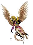  atlus barefoot beak blue_eyes demon garuda persona shin_megami_tensei tail wings 