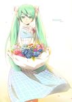  bad_id bad_pixiv_id dress flower green_eyes green_hair hatsune_miku kiina long_hair solo twintails vocaloid 