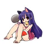  :o barefoot bell blush_stickers extra_ears feet frying_pan gloves holding long_hair original panties purple_hair red_eyes simple_background sitting sketch solo toes underwear white_background white_panties zankuro 