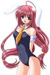  animal_ears bare_legs bunny_ears bunny_girl bunnysuit copyright_request long_hair navel nishimata_aoi red_hair solo very_long_hair 