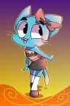  anthro blue_fur cartoon_network cellous_(artist) clothed clothing domestic_cat felid feline felis female fur gumball_watterson hair_bow hair_ribbon legwear looking_away mammal pose ribbons skirt socks solo the_amazing_world_of_gumball tongue tongue_out whiskers young 