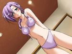  blush bra character_request dutch_angle game_cg jpeg_artifacts kokonoka lingerie marionette_~ito_tsukai~ panties purple_hair solo underwear underwear_only 