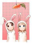  ana_coppola animal_costume animal_ears barasui blue_eyes brown_eyes bunny bunny_costume bunny_ears carrot ichigo_mashimaro itou_chika multiple_girls 