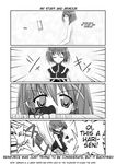  comic fan fingerless_gloves gloves greyscale hair_ornament hard_translated harisen lyrical_nanoha magical_girl mahou_shoujo_lyrical_nanoha mahou_shoujo_lyrical_nanoha_a's mikage_takashi monochrome reinforce schwertkreuz tome_of_the_night_sky translated unison x_hair_ornament yagami_hayate 