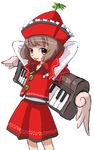  arms_behind_head artist_request brown_hair buttons flat_chest frilled_hat frilled_shirt_collar frills hat instrument keyboard_(instrument) long_sleeves lyrica_prismriver red_eyes red_shirt red_skirt shirt short_hair skirt solo source_request star tongue tongue_out touhou white_shirt 