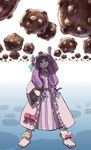  book bow hirosato long_hair long_sleeves patchouli_knowledge pink_bow solo touhou 