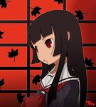  bangs black_hair black_serafuku blunt_bangs enma_ai hime_cut imaizumi_teruhiko jigoku_shoujo long_hair long_sleeves school_uniform serafuku solo 