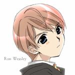  blue_eyes character_name harry_potter koge_donbo male_focus red_hair ron_weasley solo 