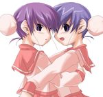  artist_request bun_cover double_bun himeyuri_ruri himeyuri_sango hug long_sleeves multiple_girls school_uniform serafuku siblings to_heart_2 twins 