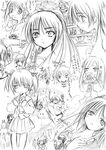  6+girls :3 :d artist_request blush blush_stickers bun_cover cat dog double_bun drooling eating everyone expressions flower food genjimaru greyscale grin gym_uniform hair_flower hair_ornament himeyuri_ruri himeyuri_sango holding komaki_manaka kouno_takaaki kousaka_tamaki kousaka_yuuji kusakabe_yuuki_(to_heart_2) licking long_hair long_sleeves looking_at_viewer lucy_maria_misora monochrome multiple_girls o_o on_head onigiri open_mouth planet pleated_skirt profile saliva sasamori_karin school_uniform serafuku shirt short_hair short_twintails siblings sisters sketch skirt smile standing tears teeth to_heart_2 tonami_yuma tongue tongue_out twintails ufo uppercut yuzuhara_konomi 