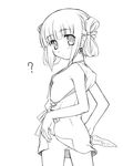  aoi_kumiko breasts copyright_request flat_chest greyscale monochrome sideboob small_breasts solo 
