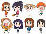  artist_request azumanga_daiou chibi crossover endou_akira hosaka_miyuki hoshino_asuka long_sleeves matsuoka_chie morii_kaho multiple_girls nagakura_emiru pantyhose parody school_uniform sentimental_graffiti style_parody sugihara_manami yamamoto_rurika 