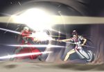  1girl akira_ferrari archer aria battle crossover dark_skin dark_skinned_male duel fate/stay_night fate_(series) parody zono_(rinkara-sou) 