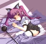  animal_ears blood cat_ears kooh long_hair pangya purple_hair red_eyes safi solo thighhighs 