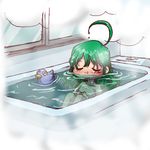  artist_request bath chibi green_hair lowres me-tan nude os-tan rubber_duck solo steam 