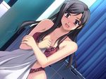  :o alternate_hairstyle bangs black_hair blush bra breasts chest_of_drawers cleavage covering cowboy_shot crossed_arms curtains dress_shirt dutch_angle embarrassed game_cg hair_down hair_ornament hairclip holding holding_arm indoors kouzuki_asuna lace lace-trimmed_bra lace-trimmed_panties large_breasts lingerie long_hair looking_at_viewer nose_blush panties parted_bangs purple_eyes red_bra red_panties shirt shirt_removed sidelocks silhouette_(cdpa) solo soo-hyon_lee standing surprised swept_bangs underwear underwear_only undressing white_shirt 