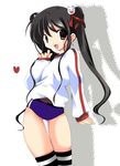  artist_request buruma cat gym_uniform hair_ornament hair_ribbon heart kooh long_hair long_sleeves pangya ribbon solo thighhighs twintails 