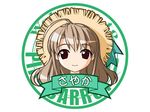  ahoge artist_request brown_eyes brown_hair chibi circle hat long_hair pia_carrot_(series) pia_carrot_e_youkoso!!_3 round_image solo takai_sayaka 