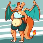  &lt;3 aimbot-jones anthro big_butt breasts butt charizard cleavage clothed clothing dragon female fire hi_res nintendo overweight overweight_female pok&eacute;mon pok&eacute;mon_(species) pok&eacute;morph scale scalie shirt simple_background sketchy_(artist) solo thick_thighs valentina_(aimbot-jones) video_games wide_hips wings 