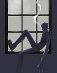  can cigarette fate/hollow_ataraxia fate/stay_night fate_(series) lancer male_focus mikage_sekizai sitting_in_window smoking solo waiter window 
