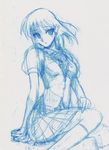  artist_request blue monochrome school_rumble sketch solo tsukamoto_yakumo 