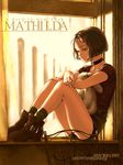  1girl artist_name choker cigarette dated email_address highres kerorin legs leon_the_professional mathilda_lando sitting solo stuffed_animal stuffed_toy 