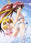  aoi_umi_no_tristia ball beachball bikini day holding_beachball innertube komatsu_eiji multiple_girls nanoca_flanka nene_hampdon nipples red_hair see-through shirt swimsuit wet wet_clothes wet_shirt 