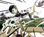  :d baseball baseball_bat frills green_eyes green_hair hair_ornament heart heart_hair_ornament helmet jersey kanaria motion_lines open_mouth rozen_maiden ruku_(alicecreation) short_hair smile solo sportswear 