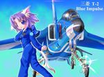  aircraft airplane animal_ears artist_request blue_impulse_(team) cat_ears fighter_jet jet military military_vehicle original solo t-2 