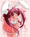  animal_ears artist_request bunny_ears di_gi_charat one_eye_closed pink_hair red_eyes solo usada_hikaru 