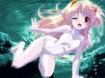  aoi_sora_no_neosphere elincie_yerthrop game_cg komatsu_eiji one-piece_swimsuit one_eye_closed red_eyes school_swimsuit solo swimsuit underwater white_school_swimsuit white_swimsuit 