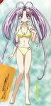  artist_request bikini highres long_hair mamotte_shugogetten! purple_eyes purple_hair shugogetten_shaolin solo swimsuit twintails 