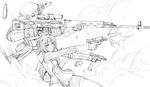  animal_ears artist_request casing_ejection cat_ears commando doujinshi dragunov_svd dual_wielding elf elvaan final_fantasy final_fantasy_xi greyscale gun handgun holding magazine_(weapon) mithra monochrome multiple_girls pointy_ears prehensile_tail reloading rifle shell_casing sniper sniper_rifle tail weapon 