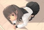  bent_over kiriman_(souldeep) long_sleeves original school_uniform skirt solo 